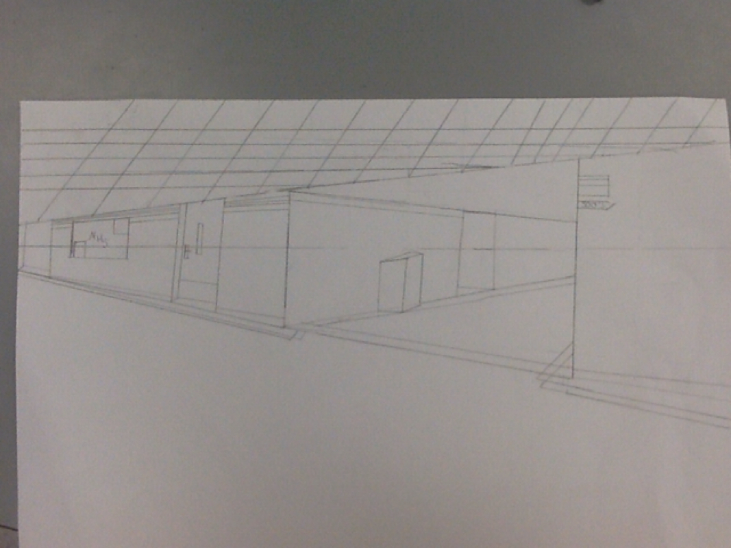 2 Point Perspective Interior And Exterior Drawing Zane S